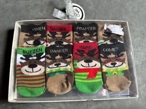 LittleMe Santa’s 8 Reindeer  Baby Socks Newborn - 12 Months  Christmas New - Picture 1 of 3