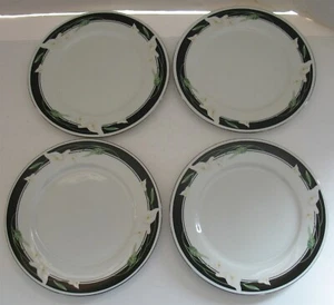 4 Vintage/New Sango Black Fantasy Majesty Collection 7 3/8" Salad Dessert Plates - Picture 1 of 7