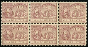 Niederlande #88 Admiral Michiel de Ruyter Block mit 6 Briefmarken 1c Porto 1907 postfrisch - Bild 1 von 1