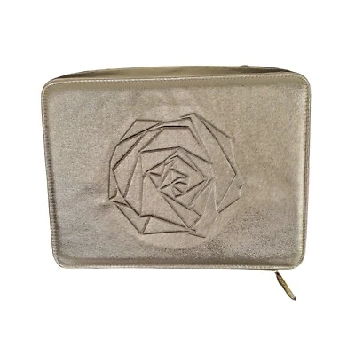 Estuche Lancome Maquillaje Cosmético Lencería de Viaje Cremallera Asa de Transporte Glamour Brillo Dorado Foto 1 de 4