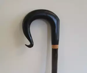 More details for lovely buffalo horn crook on hazel walking and hiking
