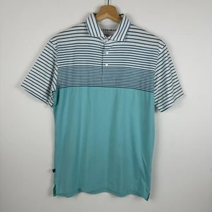 MIZZEN + MAIN Performance Menswear Polo Shirt Blue Striped Mens Small S - Bild 1 von 11