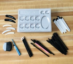 Mary Kay Consultant Lot  Various Brushes Spatulas Plastic Clear Shadow Trays - Picture 1 of 5