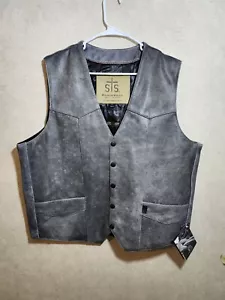 STS Ranchwear Vest Mens L The Chisum Western Leather Cowboy Concealed Carry - Picture 1 of 8