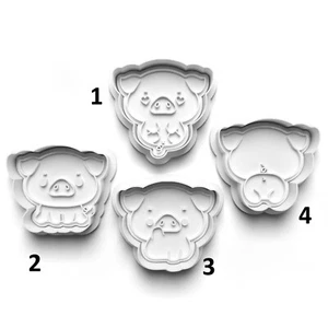 Cute pig Cookie Cutter and Embosser Stamp Fondant Set High Quality - Picture 1 of 1