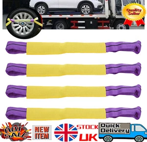 Recovery Alloy Wheel Securing Link Straps Trailer Transporter x 4 Yellow/Purple - Picture 1 of 11