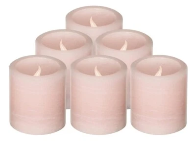  Pink Real Wax LED Votive 2.2'H, 6 Pack, No Timer Pink Flat Top, Real Wax - Image 1 of 4