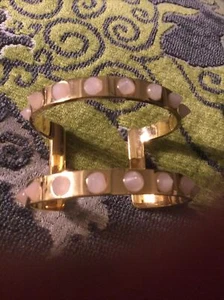 Anthropologie Cuff Bracelet Gold And Blush NWOT - Picture 1 of 4