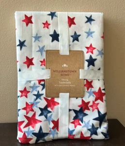 4th of July Tablecloth Americana Red White Blue Stars 60”x 104” Independence - Picture 1 of 2