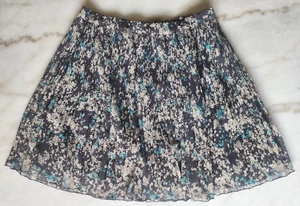Old Navy SM Akkordeon Faltenrock adrett Allover Blumen abstrakt transparent Lagenlook - Bild 1 von 8