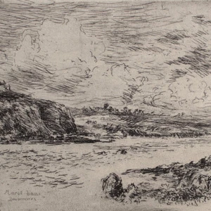Hans Dietmann Douarnenez Marée bajo grabado firmado sobre papel tina siglo XX - Imagen 1 de 4
