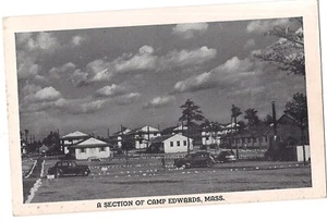 A Section of CAMP EDWARDS Build Massachusetts Army National Guard MA Postcard BW - Picture 1 of 2
