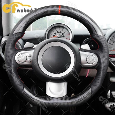 Volante de fibra de carbono real para Mini Cooper R55 R56 R60 JCW 2007-2013 Foto 1 de 4