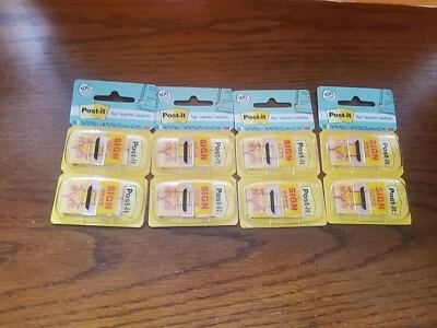 Post-it® Notes "Sign Here" Flags, 1" x 1.7", 50 Flags Per Pad, Lot Of 4 Packs - Image 1 of 4