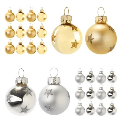 12 PZ Palle di Natale Stelle 3 cm in Vetro Confezione Palline Natalizie Piccolo - Immagine 1 di 4