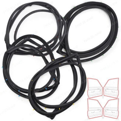 Set 4 Door Rubber Seal Weatherstrip Fits Suzuki Vitara 4 Door 1991 - 1998 - Image 1 of 4