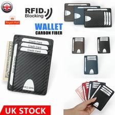 Carbon Fiber Slim Wallet Card Holder Case Pocket Minimalist Leather RFID Block