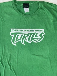 Teenage Mutant Ninja Turtles Shirt Men Large Green Y2K Pullover Spell Out Logo - Picture 1 of 6