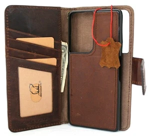 Funda de Cuero Genuina Vintage para Samsung Galaxy S20 Ultra Cartera Libro Magnética s - Imagen 1 de 8