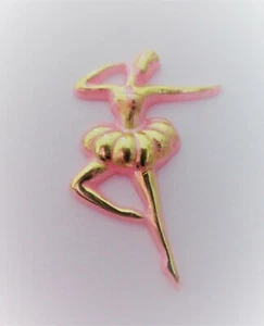 Lot of 50 pc. Pink/Gold Ballerina Flat Figurine, Cupcake Topper, Cake Decor - Picture 1 of 1