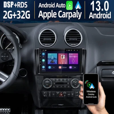 Para Mercedes Benz W164 ML500 GL350 GL450 Android 13 Carplay Car Stereo Radio BT Foto 1 de 4