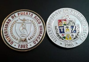 UNIVERSIDAD PUERTO RICO UPR HUMACAO Univ Medalla moneda ficha token BUHOS - Picture 1 of 12