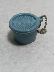 Vintage TUPPERWARE Keychain Container Blue HONG KONG - Picture 1 of 7