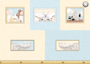 $5 Susybee Original Norton Knightley Pillow Panel Quilt Fabric ~ 29" x 44" Mouse - Picture 1 of 1