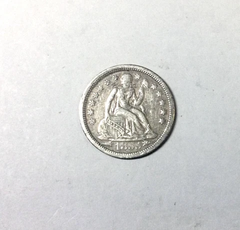 1855 Arrows at Date  Dime Decent Grade Original  Coin Great Type Coin Cover