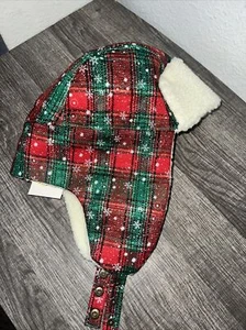 Collection 18 Winter Christmas Trapper/Aviator Hat Red/green - Picture 1 of 13