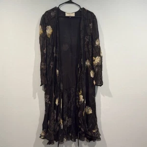 Emanuel Ungaro Paris Parallele Italy Made Silk Floral Wrap Dress - Size 14 - Picture 1 of 8