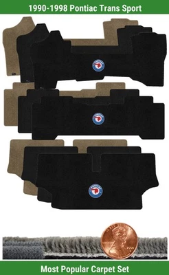 Conjunto de tapete personalizado Ultimat para Pontiac Trans Sport 90-98 com logotipo (3 peças) #X4T - Imagem 1 de 4