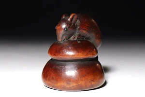 Japan Antique Netsuke mouse rice cake inro ojime sagemono rare Edo era Original - Picture 1 of 9
