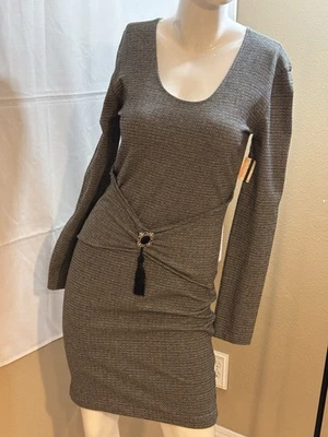 Vestido All That Jazz Vintage Gris y Negro, Nuevo Con Etiquetas Talla Mediana Foto 1 de 4