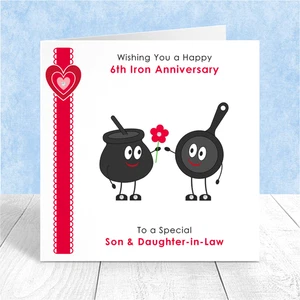 6th Anniversary Card *With Clear Gems* Son And Daughter In Law Brother Sister A - Picture 1 of 6