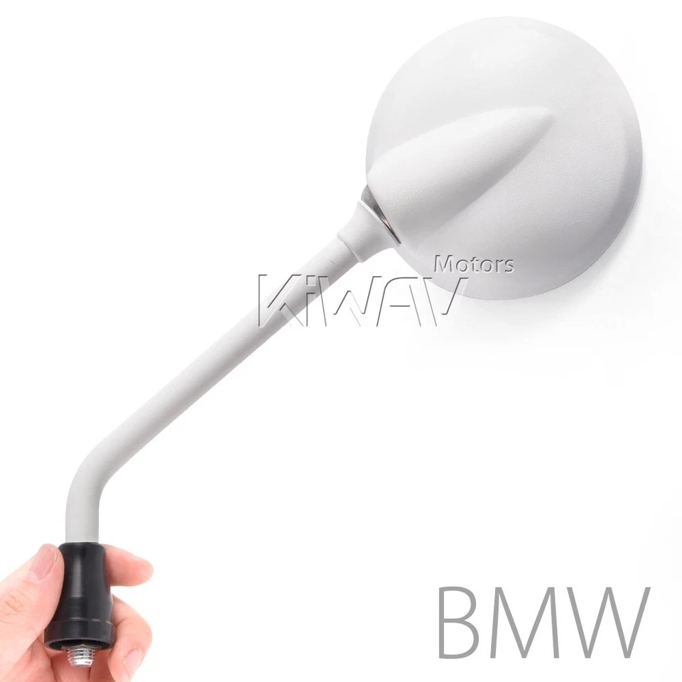 Espejos retrovisores Magazi metal acero forma redonda blanco 10mm x 1.5 paso se adapta a BMW F800GS Foto 1 de 4