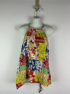 Margaritaville Tank Top Shirt XL Woman Floral Hawaiian Print Blouse Ties Flowy - Picture 1 of 3