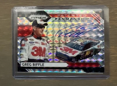 Greg Biffle 2020 Prizm Patented Penmanship Silver Mosiac #PP-GB 15/60 - Image 1 of 3