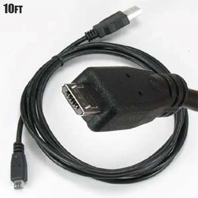 10FT USB 2.0 Type A Male to Micro B Male Sync Data Charge Cable Cord Black - Image 1 of 2