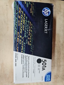 Genuine HP 501A LaserJet BLACK Toner Cartridge (Q6470A) NEW SEALED BOX - Picture 1 of 2