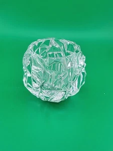 Tiffany & Co Candle Holder Rock Hand Cut Crystal Pattern Votive Tea Light 3"H - Picture 1 of 12