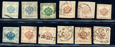 Lombardo Veneto - Segnatasse per Giornali - 1853/1859 - Dodici valori Foto 1 de 2