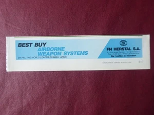 1990 PUB FN HERSTAL SA SMALL ARMS AIRBORNE WEAPON SYSTEMS ORIGINAL AD - Imagen 1 de 1