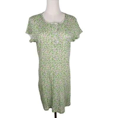 Camisón Floral PinkK Vintage Y2K Kmart Talla Grande Delicado Encaje Borde Verde Púrpura Foto 1 de 4
