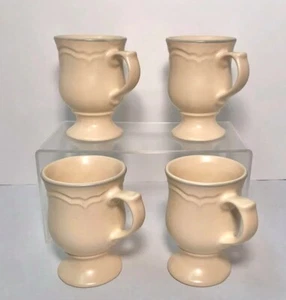 4 Pfaltzgraff Cream Colored Footed Pedestal Irish Coffee Mugs Cups. - Picture 1 of 6