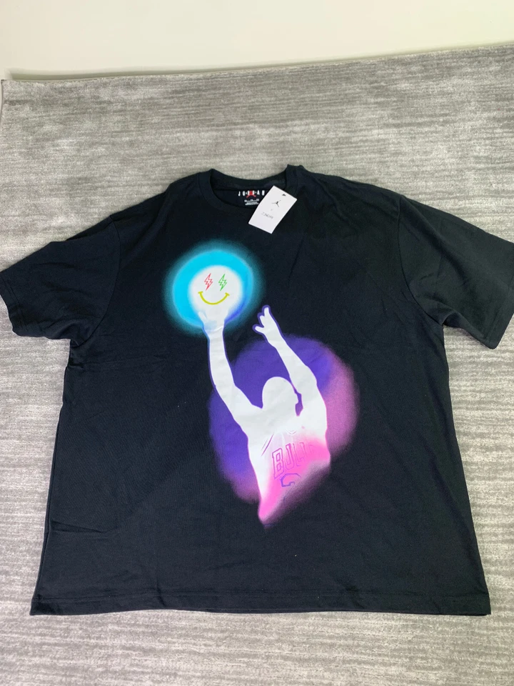 Air Jordan x J Balvin Black Short Sleeve Graphic T-Shirt DR2962-010 Mens L