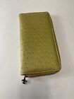 PURA Passport To Bliss Travel Clutch Faux Ostrich pale Olive Green Barely Used!!