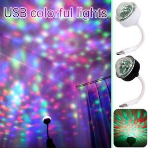 USB Car Atmosphere Light LED RGB Music DJ Disco Ball P0 Lot Home Lamp Party F2Z5