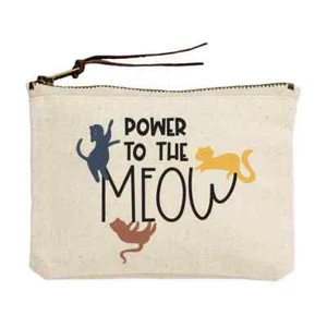 Power to Meow Canvas Beutel Potluck Presse 7,5" Höhe x 9" Breite Neuheit Katze Mode Neu - Bild 1 von 1