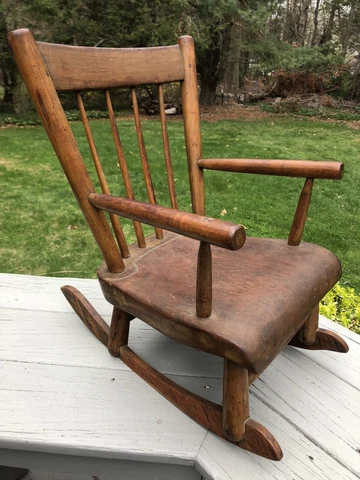 Rare Antique D David Ginter Lewisburg Union CO. PA Child's Windsor Rocking Chair Cover